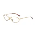 Retro gold metal cat-eye optical glasses vintage frames for women and men stylish daily wear. - Gold Frame Clear