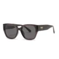 Oversized retro cat-eye sunglasses with thick translucent frame and stylish dark lenses for women. - C42 Transparent Dark Gray Frame Gray Lens
