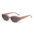 Korean style retro oval sunglasses for women and men, trendy polarized eyewear with UV protection. - C16 Translucent Tea Frame Gray Lens