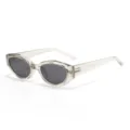 Trendy transparent frame polarized sunglasses for men and women, vintage oval style uv. - C18 Champagne Frame Gray Lens