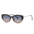 Vintage cat-eye polarized sunglasses for women and men, gradient lenses, stylish UV400. - C53 Gradient Brown Frame Gray-Brown Lenses