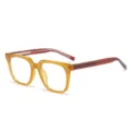 Amber TR90 blue light blocking glasses stylish square optical spectacle frames for daily wear. - Transparent Yellow Frame