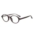 Brauner ovaler TR90 Brillengestelle, Retro Blaulichtfilter Brille für Damen und Herren. - Dunkelbrauner Rahmen