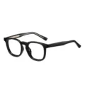 Eleganti occhiali da vista neri spessi anti luce blu con montatura minimalista unisex - Montatura Nero Lucido