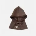Brown Knitted Balaclava Fleece Lined Hooded Scarf Winter Warm Thermal Headwear Variant - One Size / Coffee