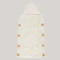 Sacco nanna in maglia per neonati con cappuccio e comodi bottoni in legno per passeggino. - Taglia unica / Bianco