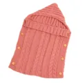 Sacco nanna lavorato a maglia per neonati con cappuccio e bottoni, coperta passeggino rosa. - Taglia unica / Rosa