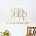 Thickened plush bucket hat for women, Korean winter warm fuzzy fisherman hat, white soft cute - One Size / White