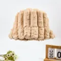 Fuzzy plush bucket hat for women winter warm khaki thick faux rabbit fur fisherman hat - One Size / Khaki