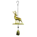 Carillon éolien en fer cerf doré pendentif suspendu pour décoration de cour et jardin - Emballage Boîte Blanche / Style Cerf Doré avec Cloche