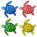 Art mural coloré de tortue en métal, sculpture de tortue de mer en fer pour la maison. - Tortue Murale Ensemble de 4 Pièces en Boîte 26x26x4cm 455g / Set de 4 pièces