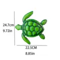 Décoration murale en métal en forme de tortue pour la maison et le jardin, art mural. - Tortue Murale Verte 91g / Vert