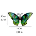 Detail de decoration murale papillon en metal avec dimensions 18x9.5cm art de fer sculpture. - Tenture Murale Papillon / 36.00 g / Vert