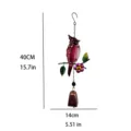 Cardinal bird iron glass painted wind chime metal hanging ornament for garden balcony decor - Bell Style (2405) / Bubble Bag Pack / Red Bird