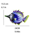 Metal fish wall hanging decor iron art outdoor garden home decoration sculpture ornament - Purple 67g