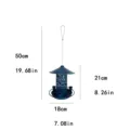 Mangeoire à oiseaux en métal pour extérieur, décoration de jardin suspendue avec dimensions. - 385G / Bleu