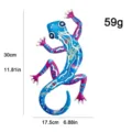 Art mural gecko en métal aimant de réfrigérateur 30x17.5cm décoration suspendue colorée - Gecko / Bleu