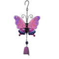 Carillon à vent papillon en métal et verre décoration suspendue pour jardin et intérieur - 2410 Cloche Violette