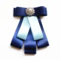 Elegant multi-layer bow tie brooch for women, professional uniform shirt collar accessory. - Style B / Blue