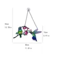 Attrape-soleil colibri en métal pour fenêtre avec ventouse et chaîne, 30x35cm. - Sac à bulles / Style Deux Oiseaux 2308