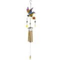 Carillon à vent colibri en métal suspendu avec design peint coloré, tubes et pendentifs. - 9020 Style Carillon Vent Oiseau