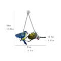 Suspension de fenetre en metal oiseau art colore decor de maison accessoire detail - Sac à bulles / Style Oiseau Nourricier 2309