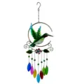 Carillon à vent colibri en métal avec pendentifs en verre coloré, décoration suspendue. - Colibri / Sac à bulles