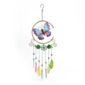 Carillon à vent papillon en métal avec pendentifs en verre coloré pour décoration. - Papillon / Sac à bulles