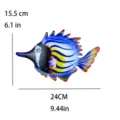 Metal tropical fish wall art hanging decor for home and outdoor garden use, 24cm size. - Yellow 67g