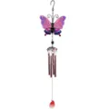 Detail de carillon eolien papillon, montrant le decor suspendu en metal et verre craft. - 2410 Tube en Aluminium Violet