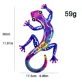 Colorful metal gecko wall art, 30cm outdoor garden hanging decor, iron animal sculpture for home. - Gecko / Purple