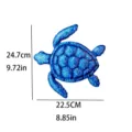 Décoration murale tortue de mer en métal bleu, ornement suspendu en fer pour la maison. - Tortue Murale Bleue 91g / Bleu