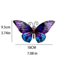 Détail d'art mural papillon en métal, dégradé bleu et violet, artisanat en fer exquis. - Tenture Murale Papillon / 36.00 g / Violet