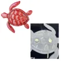 Metal turtle wall art and magnetic refrigerator sticker with hanging hook for home decor. - Turtle Red Magnetic Dual-Use Model