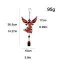 Angel wind chime iron metal craft hanging decor courtyard balcony porch pendant 36.5cm - Bubble Bag Packaging / Red Angel Bell Style