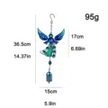 Metal angel wind chime hanging decor for garden balcony porch with clear dimensions and weight. - Bubble Bag Packaging / Blue Angel Bell Style