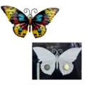 Metal butterfly wall art decor and magnetic fridge sticker, colorful indoor home display. - Magnetic Dual-Use Style / Yellow