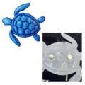 Blue metal turtle wall art and fridge magnet, durable iron craft for home wall decor. - Turtle Blue Magnetic Dual-Use Model