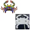 Crabe en métal coloré à suspendre et aimant de réfrigérateur, idéal pour la déco de jardin. - Crabe Rouge Magnétique Double Usage