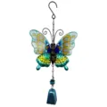 Ornement suspendu de carillon à vent papillon en métal et verre pour jardin et maison. - Sac à bulles / 2409 Cloche Bleue