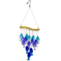 Carillon de vent en verre coloré fait à la main décoration suspendue pour jardin et intérieur. - Emballage en boîte / Poisson Bleu