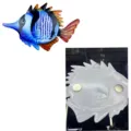 Poisson en métal à suspendre et aimant de frigo, décoration artistique colorée pour maison et jardin. - Bleu Magnétique Double Usage