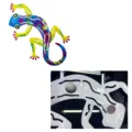 Colorful metal gecko fridge magnet and wall hanging decor with magnetic back and hook. - Magnetic Dual-Use Gecko / Yellow