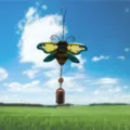 Carillon vent papillon abeille en fer verre peint suspendu pour jardin maison cour. - Sac à bulles / 2505 Cloche Abeille
