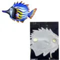 Décoration murale poisson en métal coloré et aimant de réfrigérateur pour maison jardin. - Jaune Magnétique Double Usage