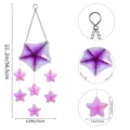 Carillon eolien etoile de mer en verre violet decoration de jardin et cour suspension 56cm - Étoile de mer / 20x18x5.5cm