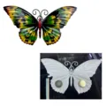 Metal Iron Butterfly Wall Art Decor Refrigerator Magnet for Home Living Room Indoor - Magnetic Dual-Use Style / Yellow-Green