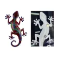 Metal gecko refrigerator magnet iron art wall hanging decoration colorful lizard pendant - Magnetic Dual-Use Style / Burgundy