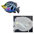 Poisson en metal aimant de refrigerateur decoration murale art en fer ornement maison - Style Double Usage Magnétique Bleu