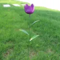Piquet de Jardin Tulipe en Metal Fleur Violette Decoration de Pelouse Exterieure - Tulipe Violette